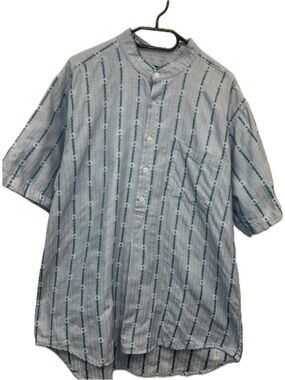 Atrium Swiss Traditional Alpine Short Sleeve Shirt Sz L with Edelweiss Flowers